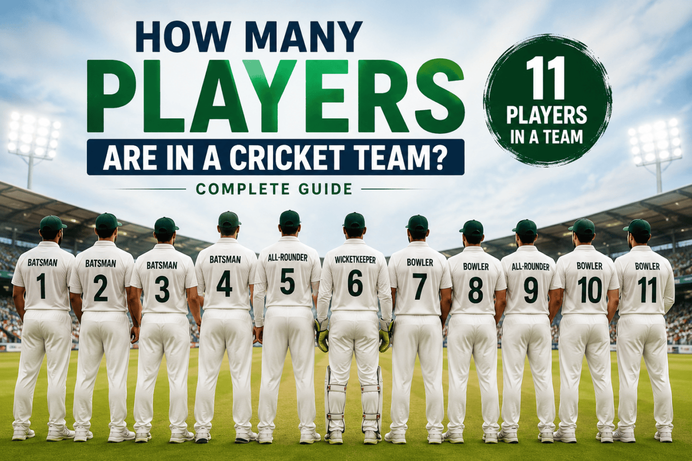 Explanation about how many players a cricket team have and their roles