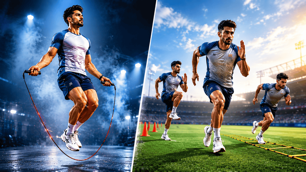 Skipping rope and cardio exercise sample image
