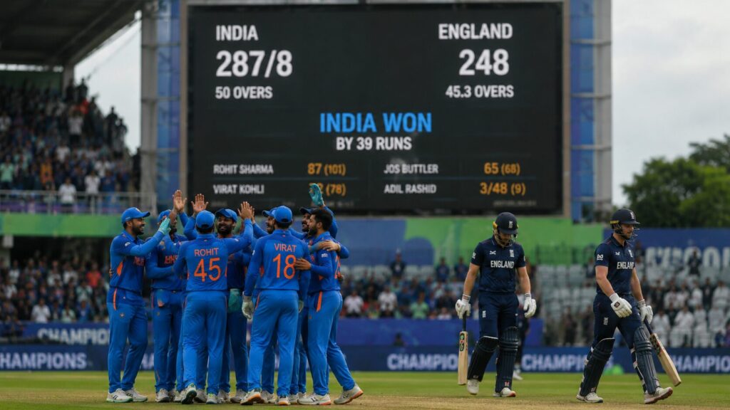 Cricket match result example